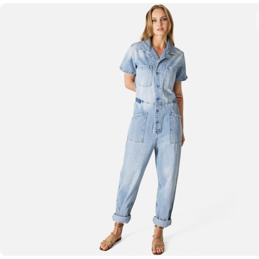 Saints & Hearts Womens Aviator Coverall Denim Jumpsuit